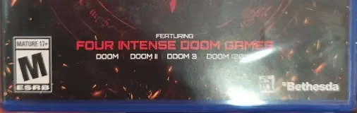 Doom Slayers Collection, the ESRB box on its front