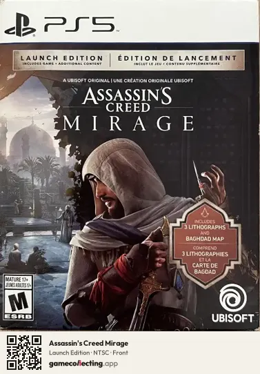 Assassin's Creed Mirage PlayStation 5, NTSC box front