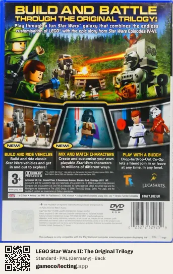 LEGO Star Wars II: The Original Trilogy PlayStation 2, Germany box back