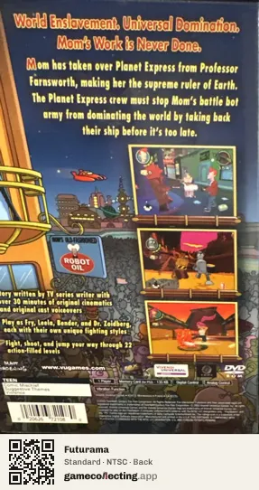 Futurama PlayStation 2, NTSC box back