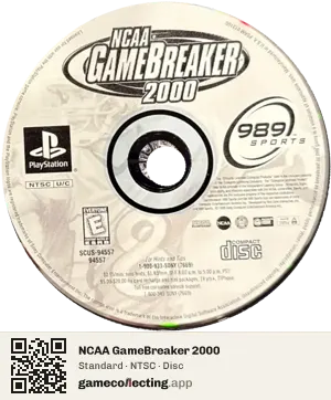 NCAA GameBreaker 2000 PlayStation, NTSC disc
