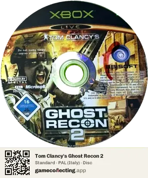 Tom Clancy's Ghost Recon 2 Xbox, PAL disc