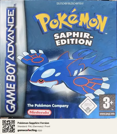 Pokémon Sapphire Version Game Boy Advance, Germany box front
