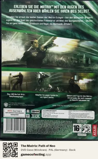 The Matrix: Path of Neo Computer, Germany box back