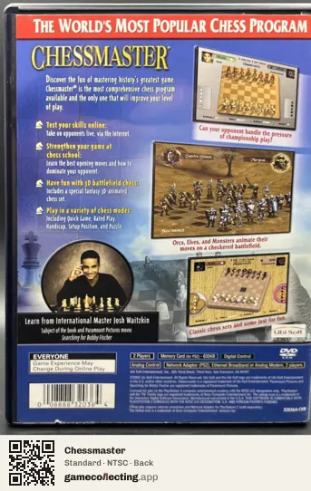 Chessmaster PlayStation 2, NTSC box back