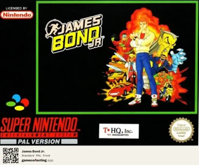 James Bond Jr. Super Nintendo Entertainment System, PAL box front
