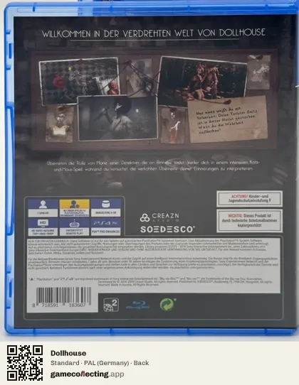 Dollhouse PlayStation 4, Germany box back