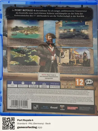 Port Royale 4 PlayStation 4, Germany box back