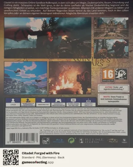 Citadel: Forged with Fire PlayStation 4, Germany box back