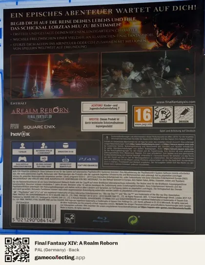 Final Fantasy XIV: A Realm Reborn PlayStation 4, Germany box back