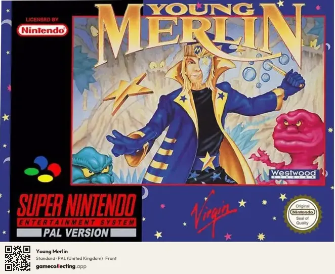 Young Merlin Super Nintendo Entertainment System, United Kingdom box front