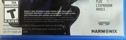 Rock Band 4, the ESRB box on its front