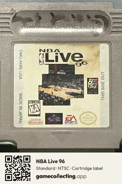 NBA Live 96 Game Boy, NTSC cartridge label