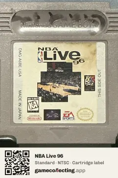 NBA Live 96 Game Boy, NTSC cartridge label