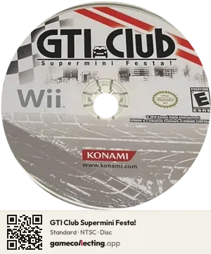 GTI Club Supermini Festa! Nintendo Wii, NTSC disc