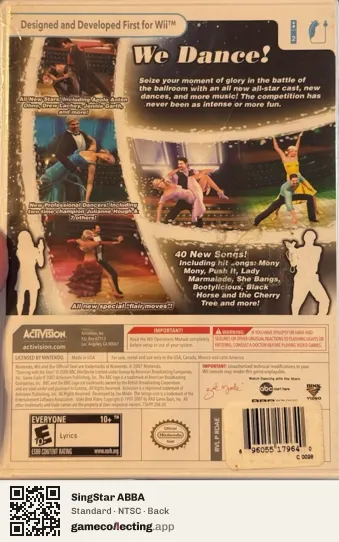 SingStar ABBA PlayStation 2, NTSC box back