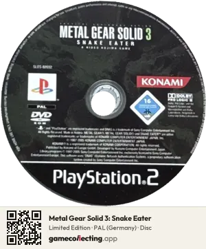Metal Gear Solid 3: Snake Eater PlayStation 2, PAL disc