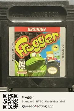 Frogger Game Boy Color, NTSC cartridge label