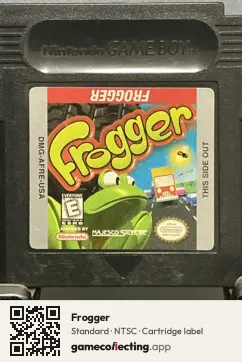 Frogger Game Boy Color, NTSC cartridge label