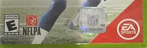 Madden NFL 15, the ESRB box on its front