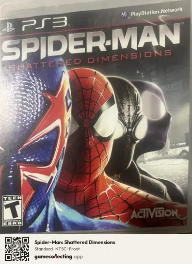 Spider-Man: Shattered Dimensions PlayStation 3, NTSC box front