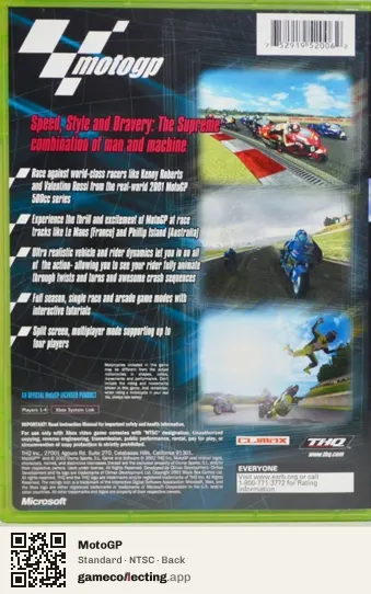 MotoGP Xbox, NTSC box back