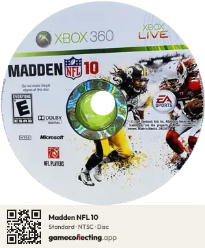 Madden NFL 10 Xbox 360, NTSC disc
