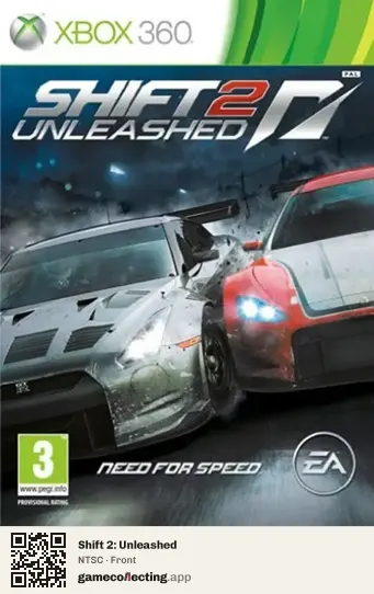 Shift 2: Unleashed Xbox 360, NTSC box front