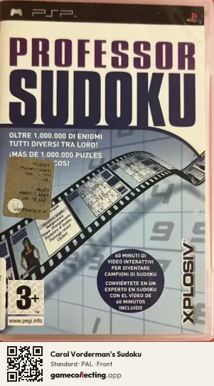 Carol Vorderman's Sudoku PlayStation Portable, PAL box front