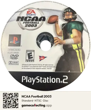 NCAA Football 2003 PlayStation 2, NTSC disc