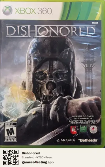 Dishonored Xbox 360, NTSC box front