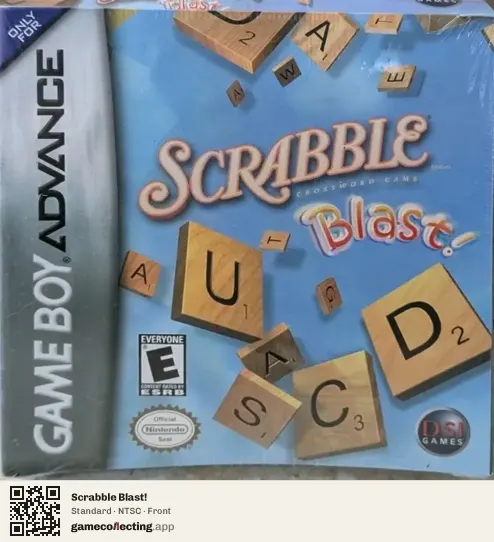 Scrabble Blast! Game Boy Advance, NTSC box front