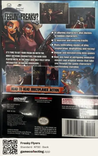 Freaky Flyers Nintendo GameCube, NTSC box back