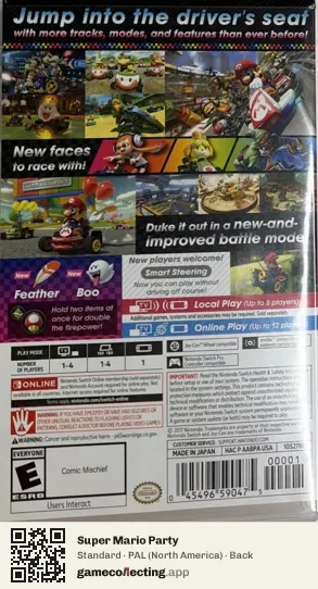 Super Mario Party Nintendo Switch, North America box back