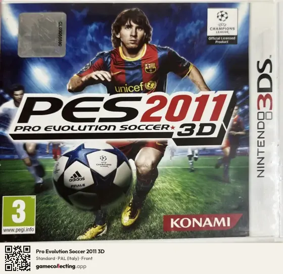 Pro Evolution Soccer 2011 3D Nintendo 3DS, Italy box front