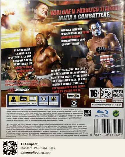 TNA Impact! PlayStation 3, Italy box back