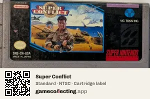 Super Conflict Super Nintendo Entertainment System, NTSC cartridge label