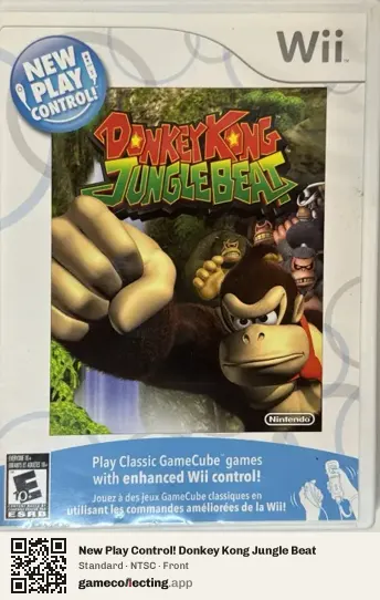 New Play Control! Donkey Kong Jungle Beat Nintendo Wii, NTSC box front