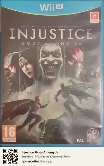 Injustice: Gods Among Us Nintendo Wii U, United Kingdom box front