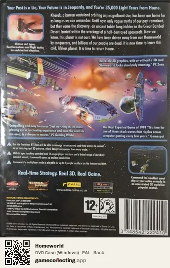 Homeworld Computer, PAL box back