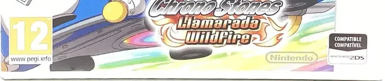 Inazuma Eleven GO Chrono Stones: Wildfire, the PEGI square on its front