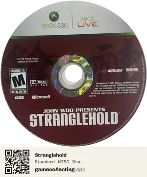 Stranglehold Xbox 360, NTSC disc