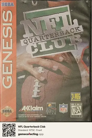 NFL Quarterback Club Sega Mega Drive / Genesis, NTSC box front