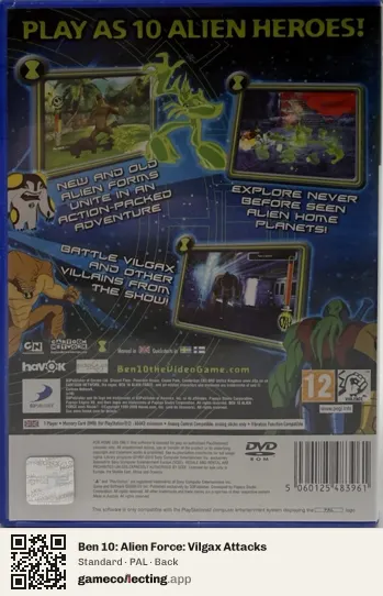 Ben 10: Alien Force: Vilgax Attacks PlayStation 2, PAL box back