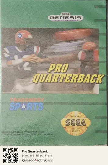 Pro Quarterback Sega Mega Drive / Genesis, NTSC box front