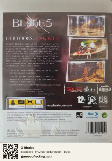 X-Blades PlayStation 3, United Kingdom box back