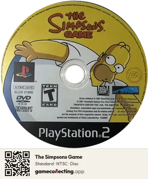 The Simpsons Game PlayStation 2, NTSC disc