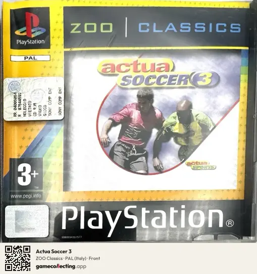 Actua Soccer 3 PlayStation, Italy box front