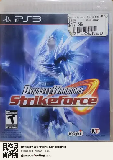 Dynasty Warriors: Strikeforce PlayStation 3, NTSC box front