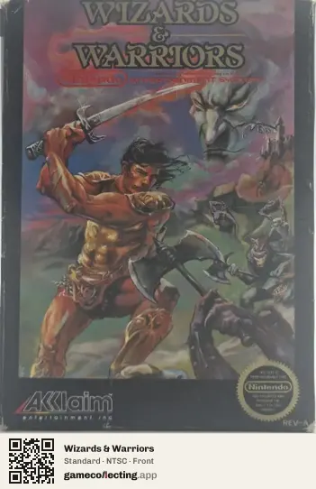 Wizards & Warriors Nintendo Entertainment System, NTSC box front